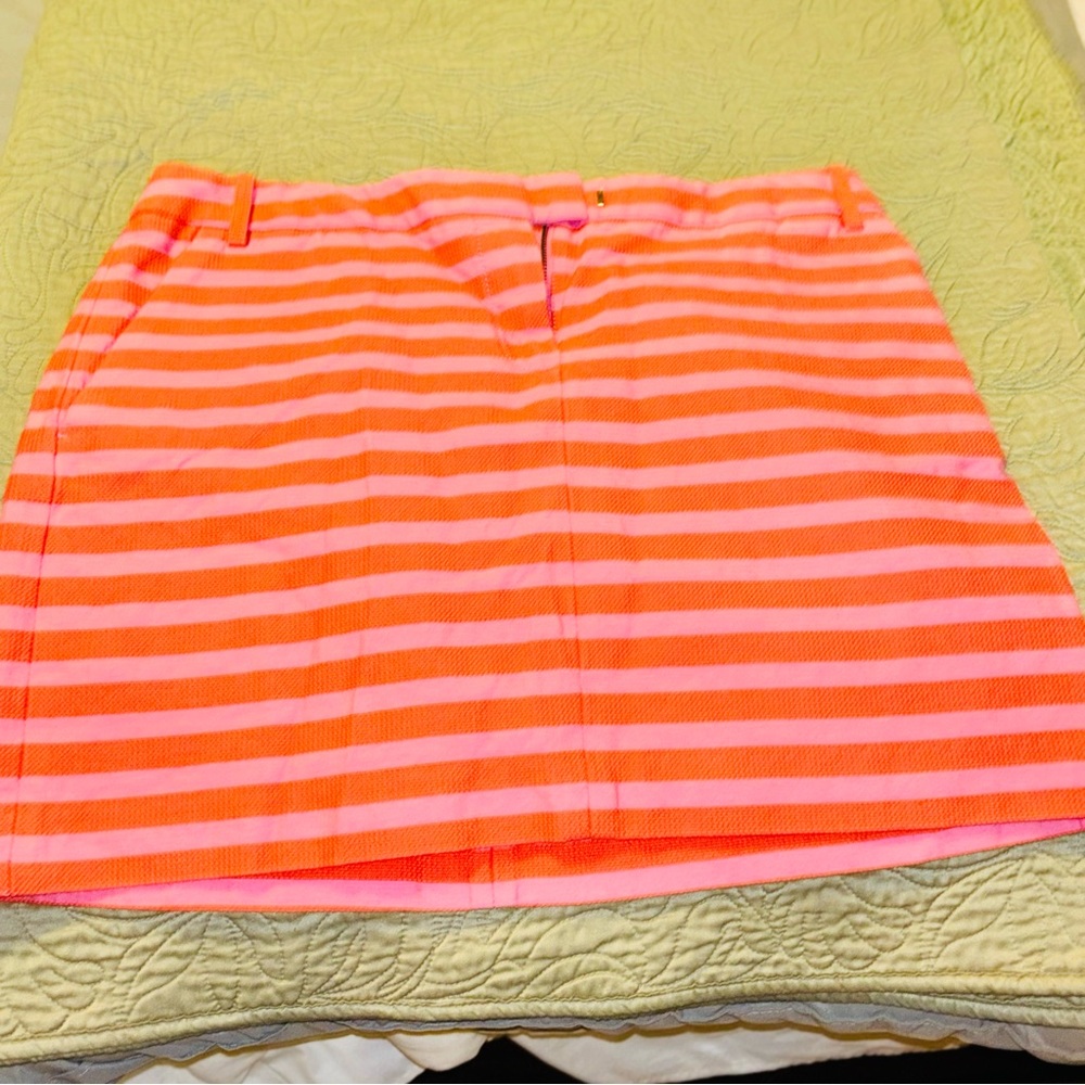 J. Crew Orange Pink Mini Skirt Casual
